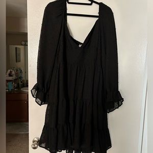 Arula Black Long Sleeve Sparkle Dress